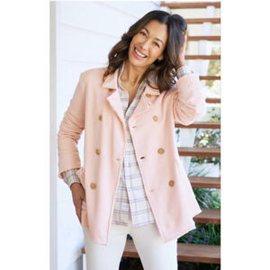 New Frank & Eileen Pink Belfast Triple Fleece Regular Length Pea Coat S